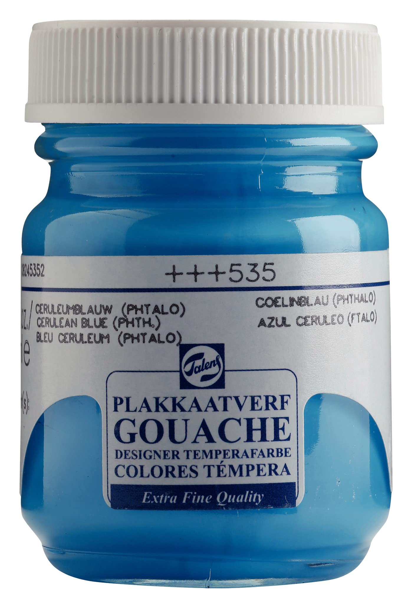 Talens Gouache Extra Fine Quality - 50 ml Cerulean Blue (Phthalo) 535 - Highly Pigmented Matt Finish Paint