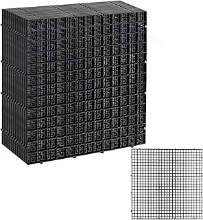12 PCS 11.8"×11.8" Fish Tank Divider – Egg Crate Plastic Grid Panels for Aquarium Separation, Rock Support, DIY Filtration Platforms & Bottom Protection (Black)