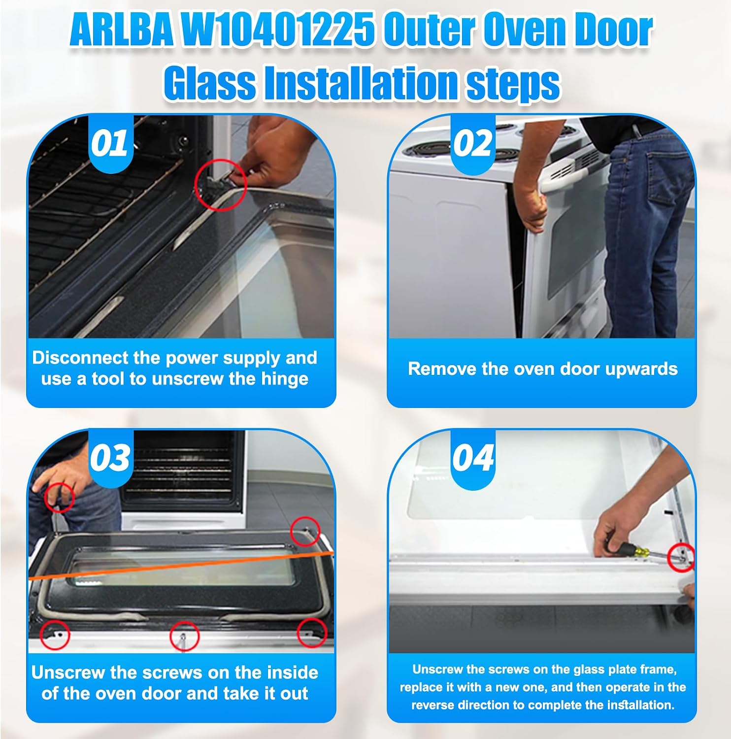 Upgraded 28.14"x20.62" W10401225 Oven Outer Door Glass Panel Stainless Compatible with Whirlpool, Kitchen Aid Oven Outer Door Panel 4452257 4452316 W10176986 1938568 AP5183444 PS3495223 EAP3495223