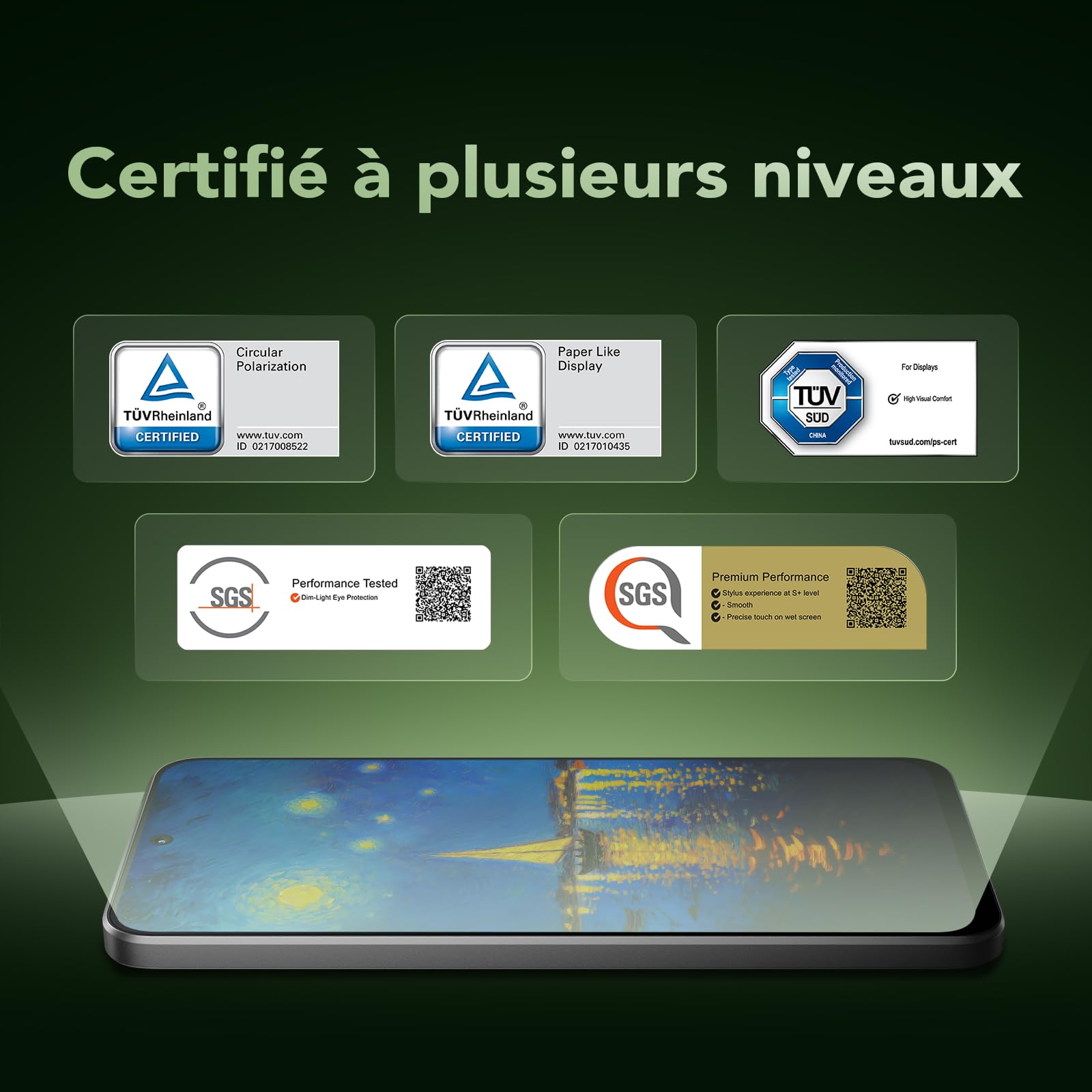 TCL Smartphone Android NXTPAPER 60 Ultra 5G, écran FHD+ 7,2 Pouces, 12 Go de RAM + 512 Go de ROM, téléphone respectueux des Yeux, Couleur Blanc Lunaire,avec Coque à Rabat et Stylet.