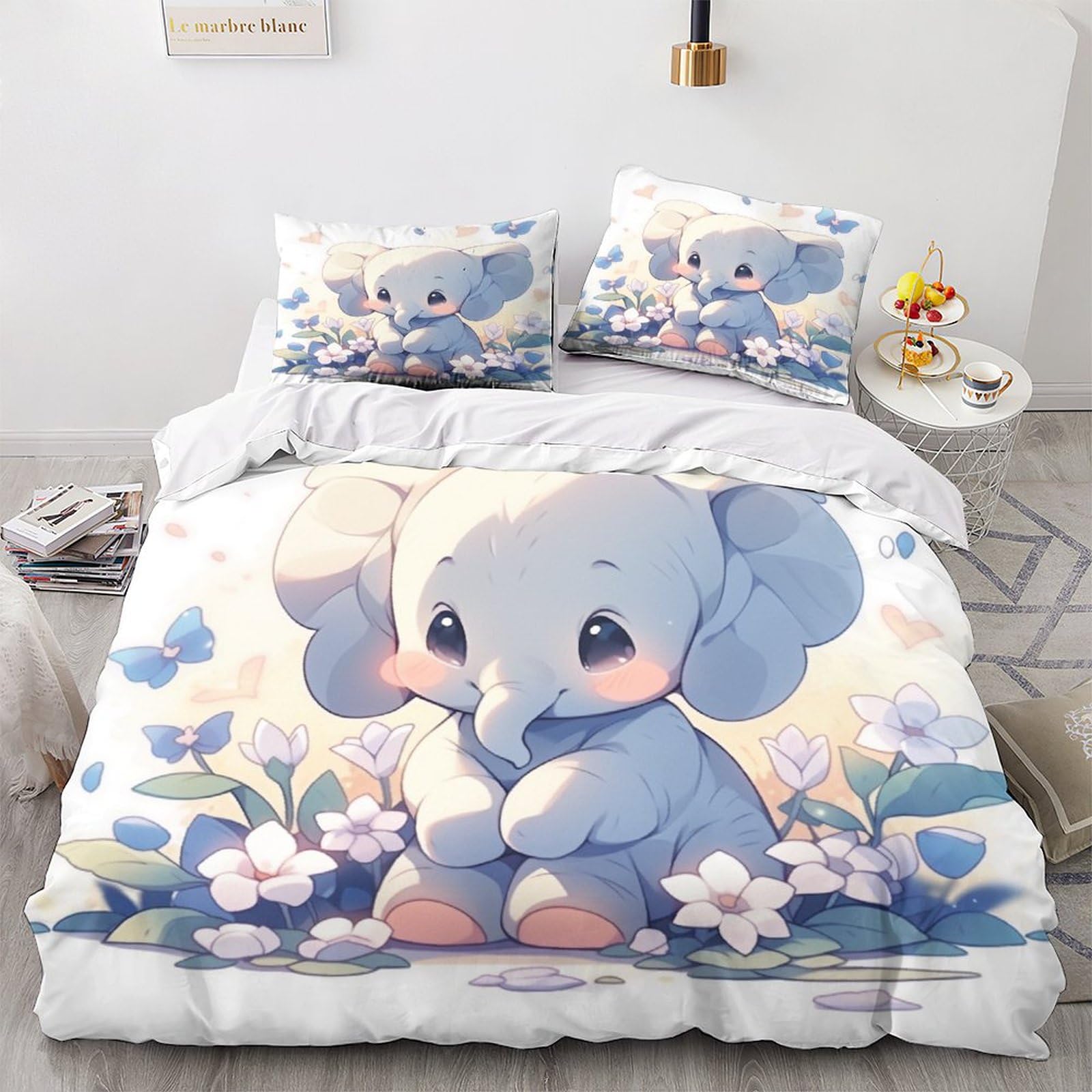 Housse de couette éléphant imprimé 3D pour transformer votre chambre en un safari sauvage relaxant