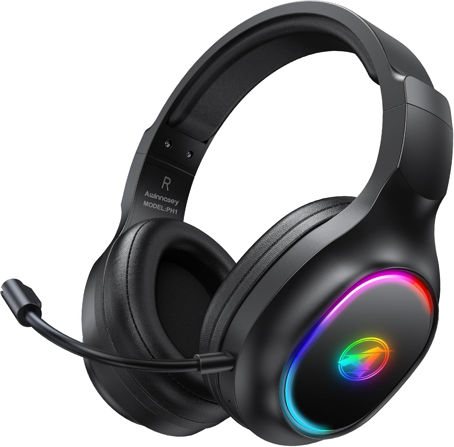 Wireless Gaming Headset for PS5, PS4, 2.4GHz Bluetooth with Microphone 7.1 Surround Stereo Sound 30Hr Obsidian Black