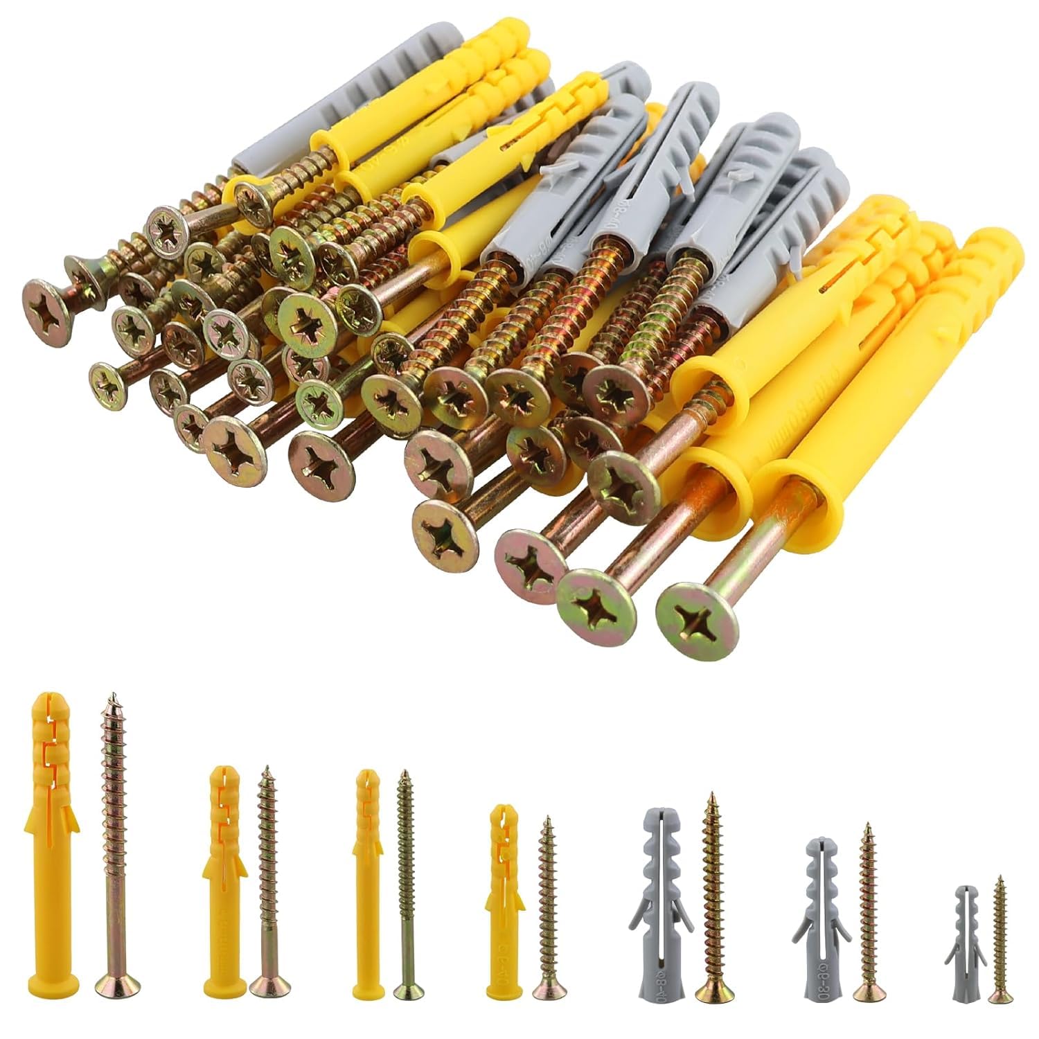 Set di 270 Viti di Espansione, viti e tasselli a muro, tasselli muro, M5/6/8/10, per mensole, lampade, specchi, cornici, tende, ganci, Tasselli Distanziatori per Carichi Pesanti