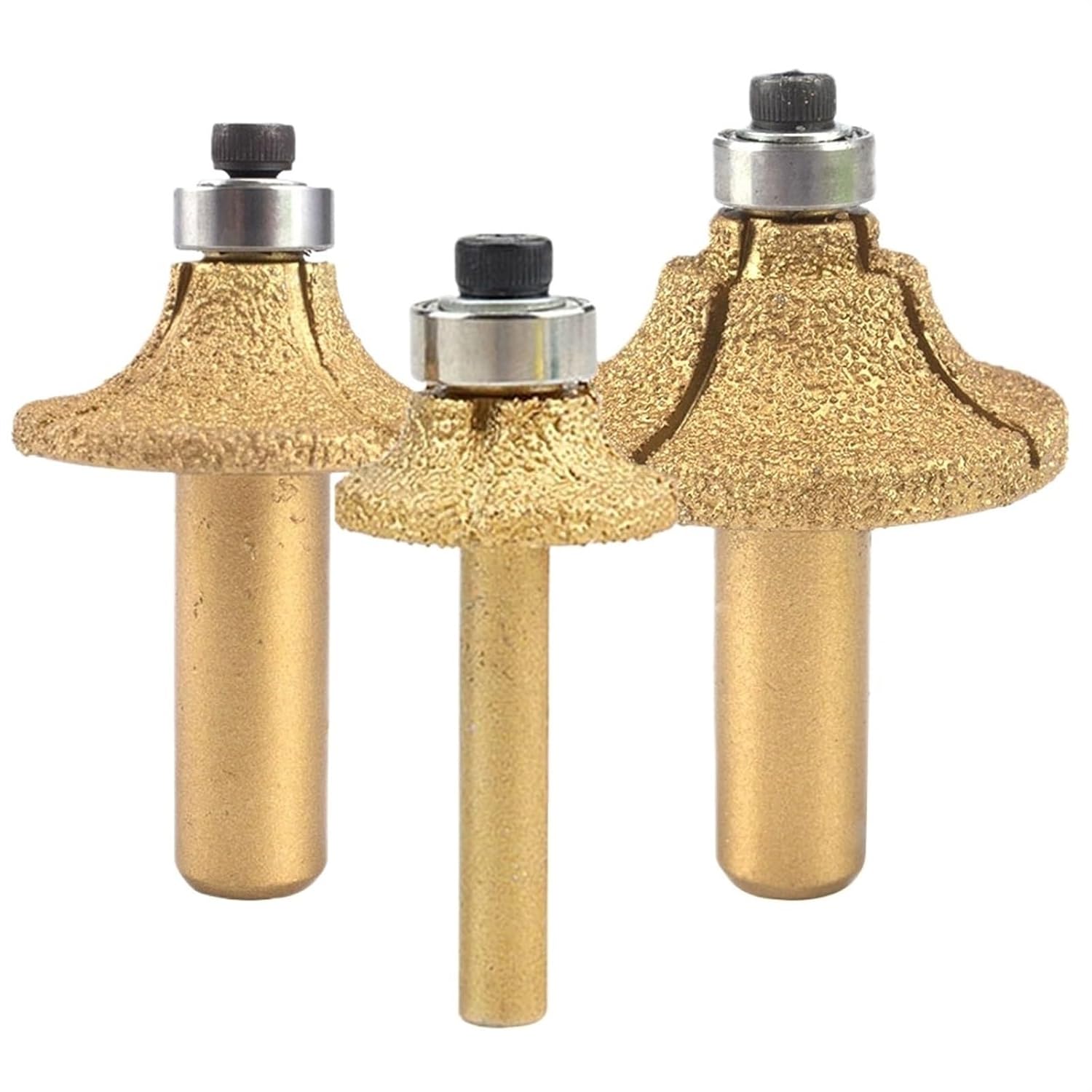 SHOKHI 1Pc Vacuum Brazed Diamond Router Bits for Granite Marble Router Cutter Profiling Cutting Stone Edge Engraving Tools ( Size : 6mm )