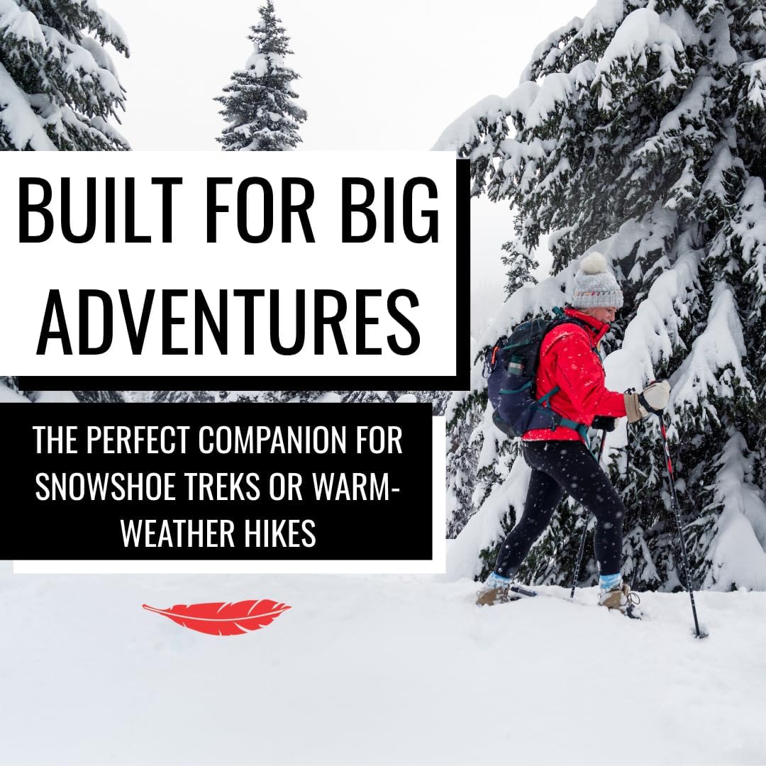 Trekking Poles – Adjustable Lightweight Hiking Poles with Snow Baskets & Carbide Tips for Winter, Rubber Tips for Summer, All-Terrain Use