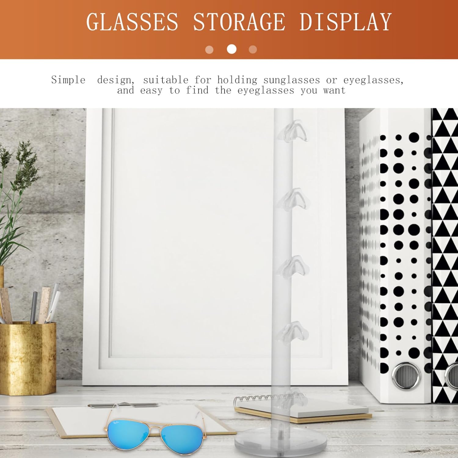 Tofficu 1pc Eyeglass Holder Rack Six Layers Transparent Display Stand for Sunglasses and Presbyopia Glasses Storage Stylish and Counter Organizer
