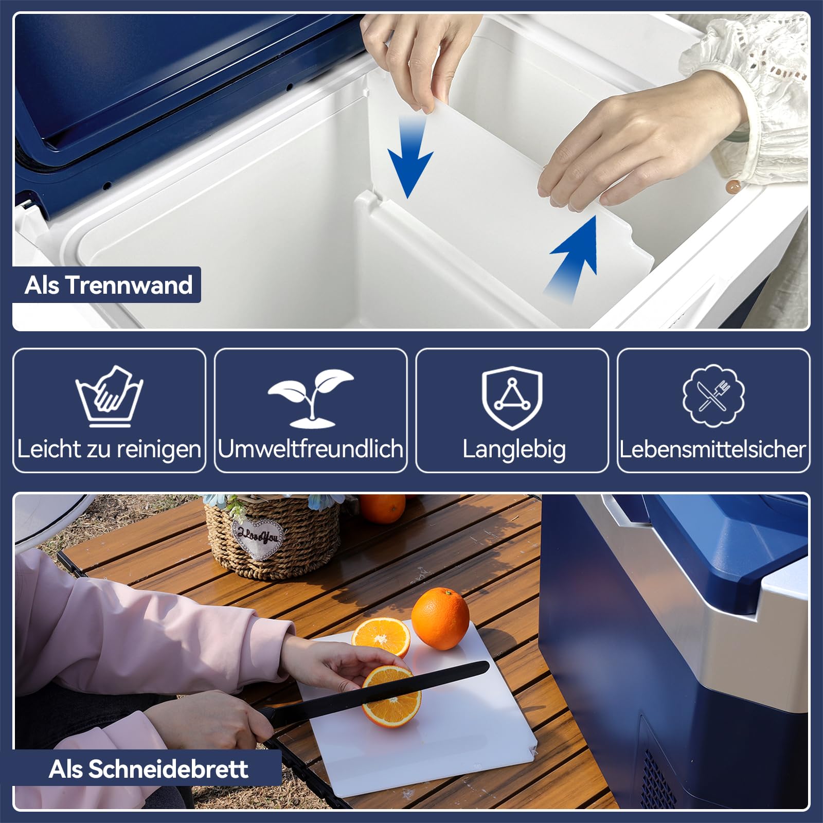 BINGI Kompressor Kühlbox 30 Liter Tragbarer Auto-Kühlschrank 12/24V DC und 230V AC Mini Gefrierschrank für Auto, LKW, Camping, Wohnmobil und Zuhause (15℃ bis -18℃)