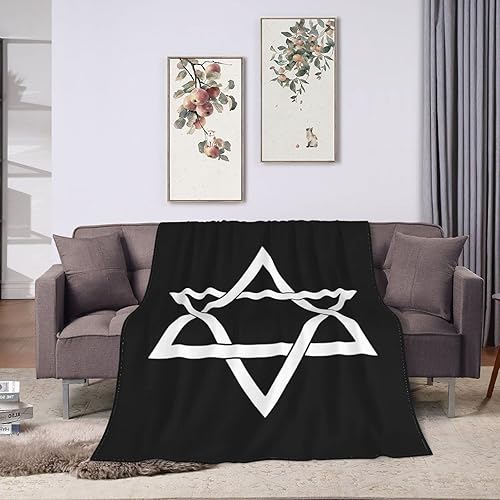 Miniatura 8 de Manta de estrella de David súper suave, cálida y ligera, adecuada para decoración del sofá cama, decoración del hogar, viajes, 40 x 30 pulgadas
