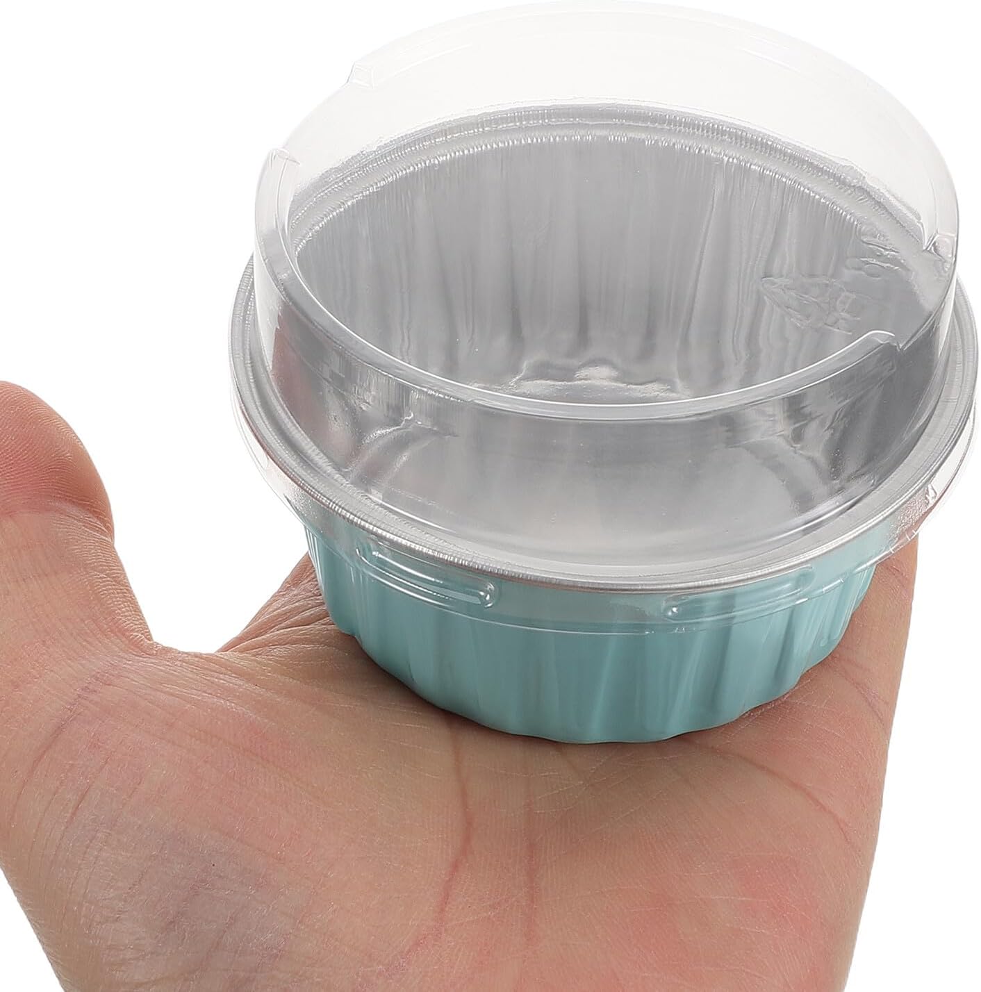 VICASKY 120pcs Mini Baking Cups with Lids, Aluminum Foil Ramekins Muffin Tins, Small Tart Tins for Air Fryer and Oven Baking, Disposable Cake Cups for Party and Wedding