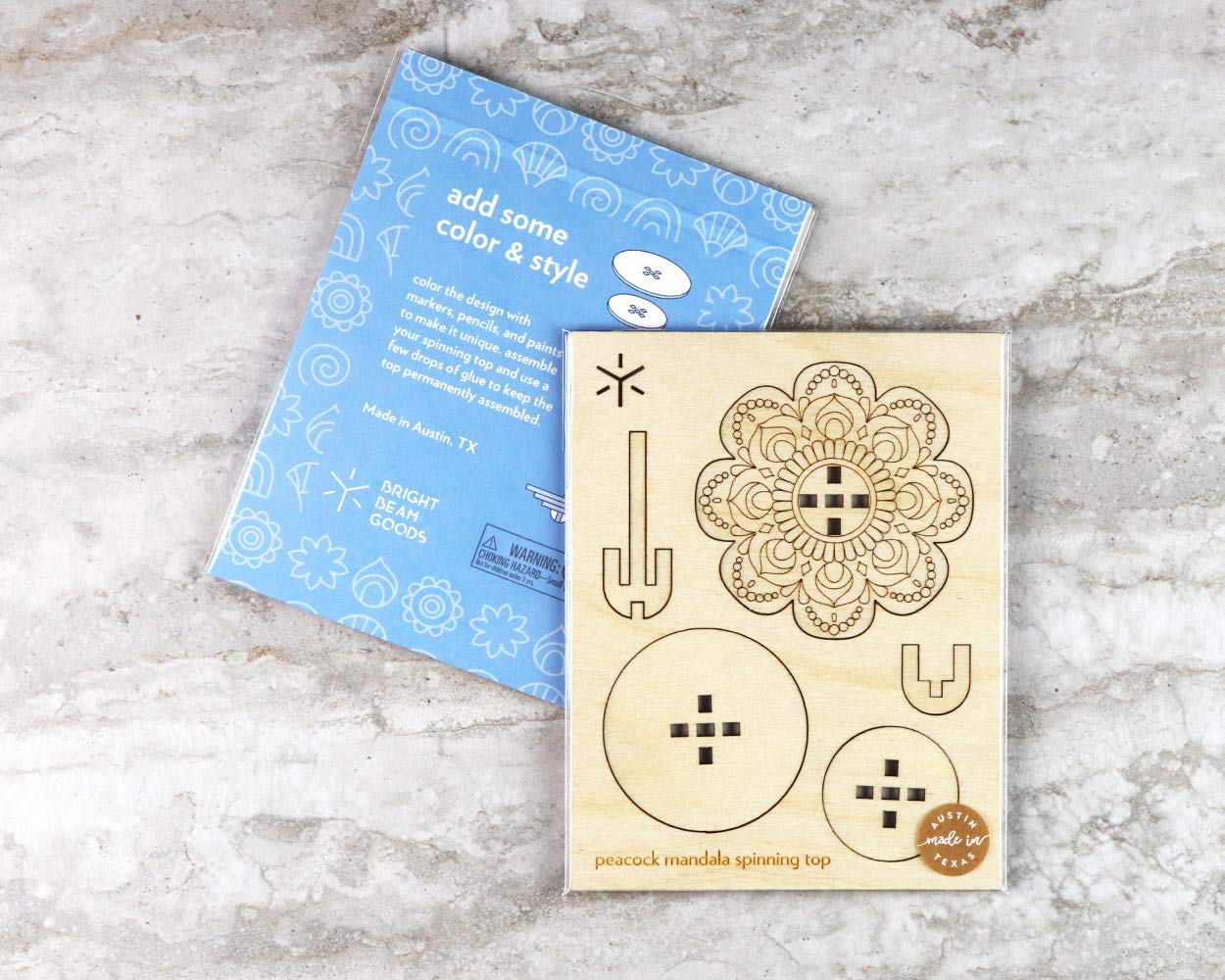 Peacock Mandala Large Spinning Top Kit