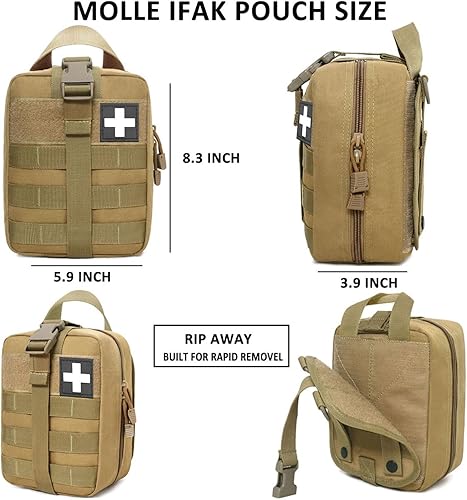 Miniatura 4 de Organizador táctico para asiento trasero de automóvil, organizador universal de vehículo Molle, protector de panel con 5 bolsas desmontables para