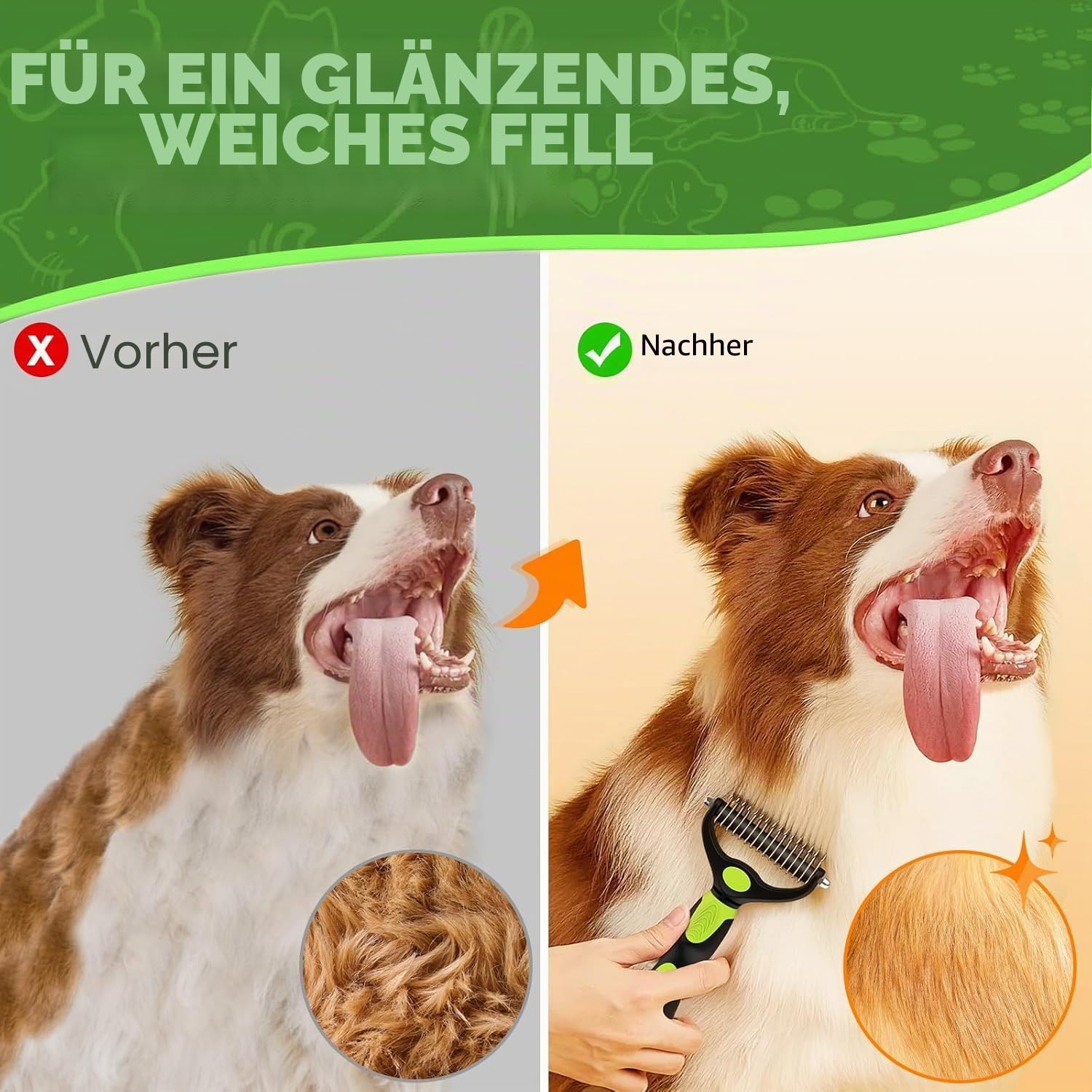 Hundebürste Katzenbürste, Professionelle Haustier Bürsten Selbstreinigende Hundebürste Langhaar Kurzhaar Hundepflege Massage Fellpflege Bürste für Katzen Hunde (3 Stück)