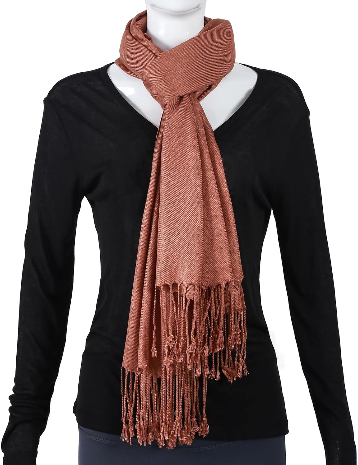 Pashmina Feel Shawl Wraps for Women Evening Dresses and Wedding Cover Up Formal Soft Silky Rave Scarf Elegant - Image 5