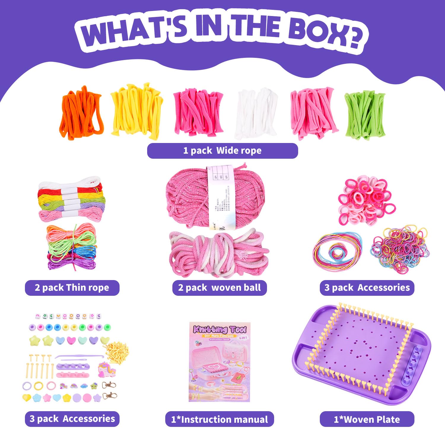 Kit per tessitura, kit fai da te con telaio per presine, per ragazze e bambini di 6, 7, 8, 9, 10, 11, 12 anni, set regalo per arti e mestieri con scatola portaoggetti