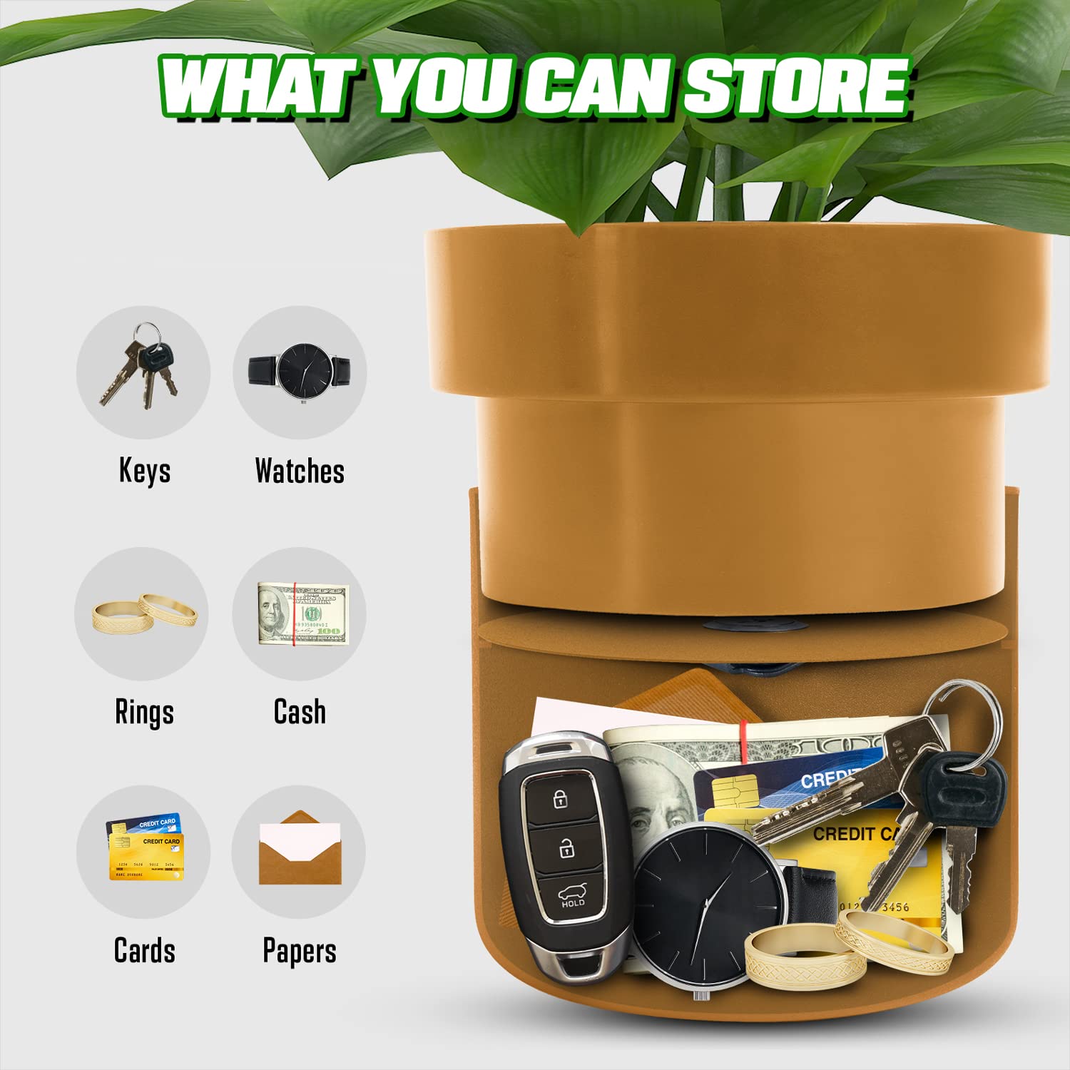 ISLANDSAFE Diversion Safe, Secret Hidden Key Safe Lock Box, Flower Pot Key Holder for Outdoor Garden, Home, Office - Image 3