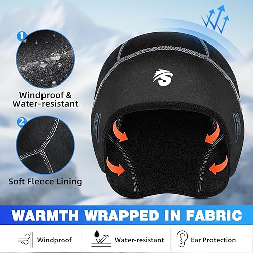 Miniatura 4 de 2 Pack Winter Skull Cap Helmet Liner for Men, Cycling Running Sweat Wicking Skullcap Beanie, Fits Under Helmets