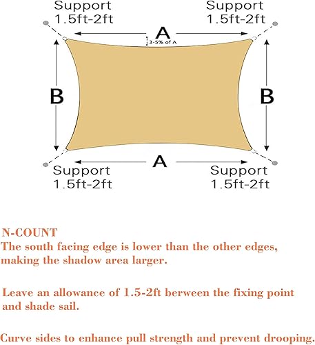 Miniatura 5 de SHADEWIZ Toldo rectangular de 8 x 10 pies, color turquesa, para patio, césped, jardín, actividades al aire libre, malla con bloqueo UV, podemos