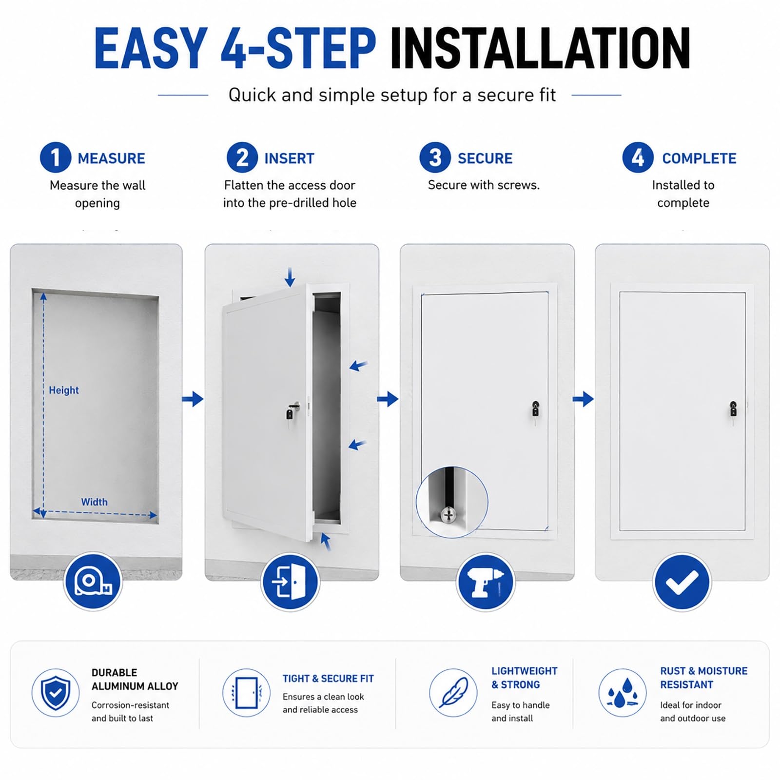SRNSAEB Trampilla Pladur Panel Panel De Acceso Metálico para Techo O Pared Montaje Enrasado para