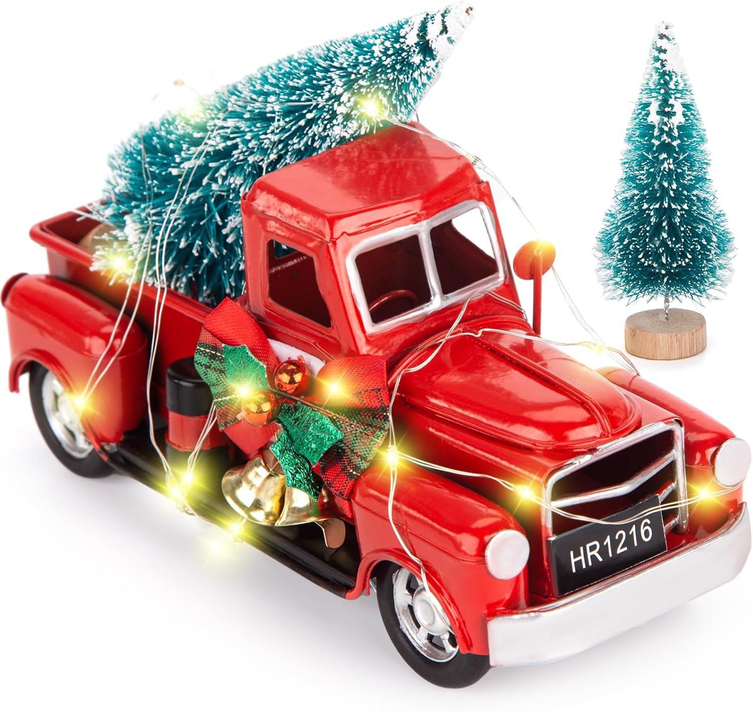 AMOR PRESENT Christmas Vintage Red Truck Set, Red Truck