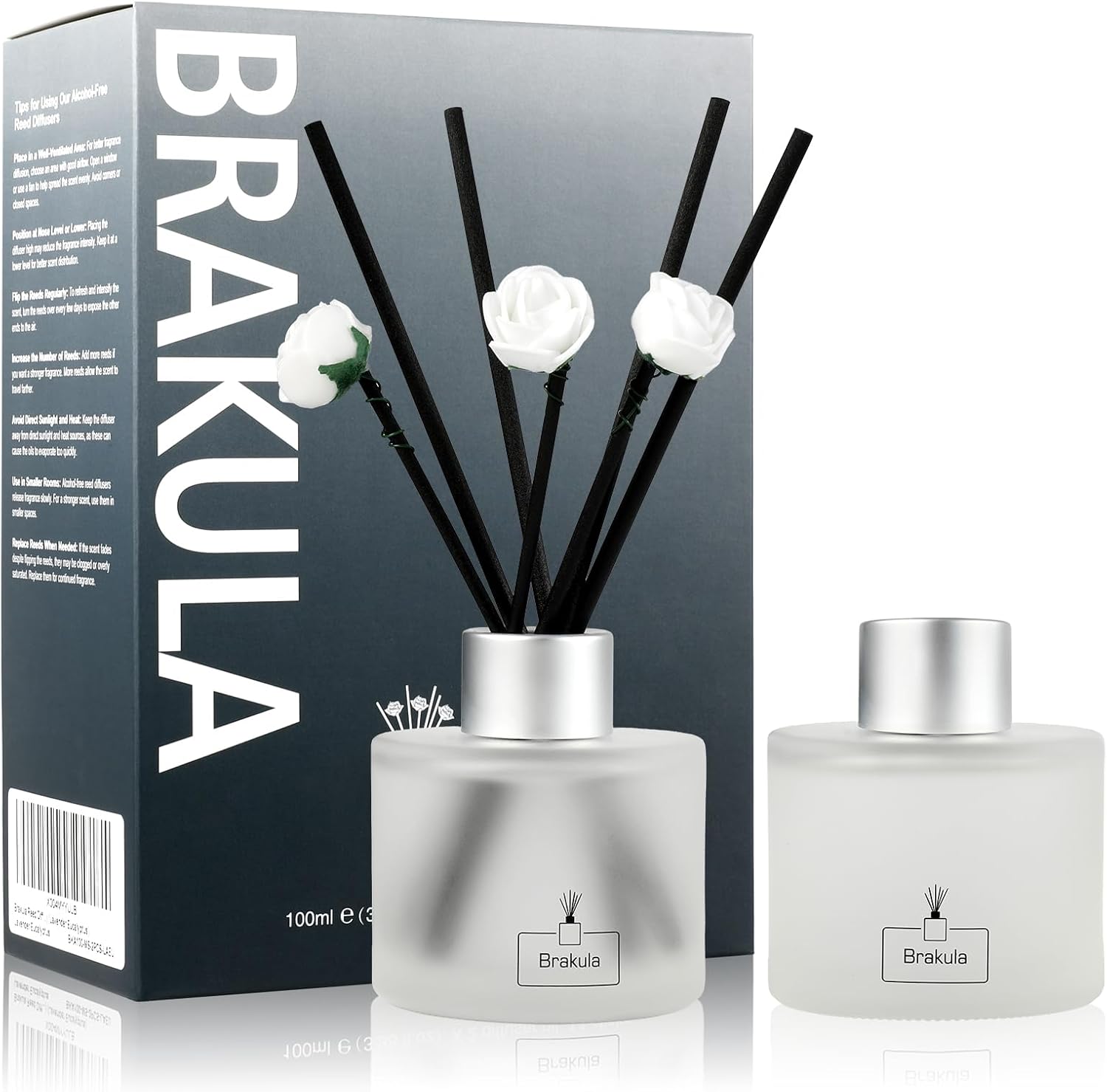 Brakula 2 Pack Reed Diffuser Set, Sandalwood Rose Scented, Home Fragrance with 14 Sticks Bathroom Decor, Reed diffusers for Home 6.76 fl oz (Sandalwood Rose) - Thumbnail 2