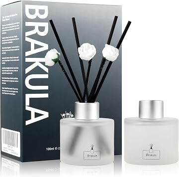 Brakula 2 Pack Reed Diffuser Set, Eucalyptus & Mint Scent, 6.76 fl oz | Home Fragrance with 14 Sticks Bathroom Decor, Essential Oils, Reed diffusers for Home Eucalyptus & Mint