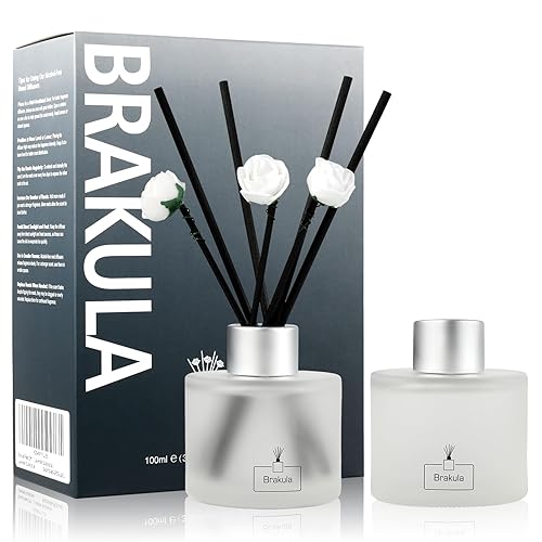 Brakula 2 Pack Reed Diffuser Set, Lavender Vanilla Scented, Home Fragrance with 14 Sticks Bathroom Decor, Reed diffusers for Home 6.76 fl oz (Lavender Vanilla) - Lavender vanilla