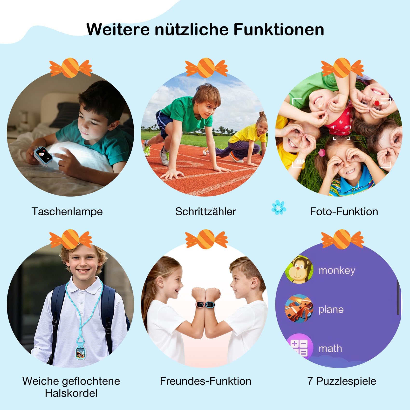 4G Smartwatch Kinder mit GPS und Telefon, SOS-Taste, Schulmodus | Kinder Telefonuhr mit SIM Slot, Taschenlampe，Sprachchat, Schrittzähler, IP68, Kinderuhr für Jungen Geschenke 4-12 Jahren