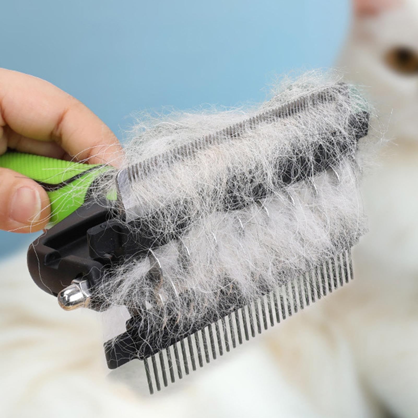 Spazzola Anti-Perdita Pelo Cane Pettine Metallico Sicuro a Doppia Faccia