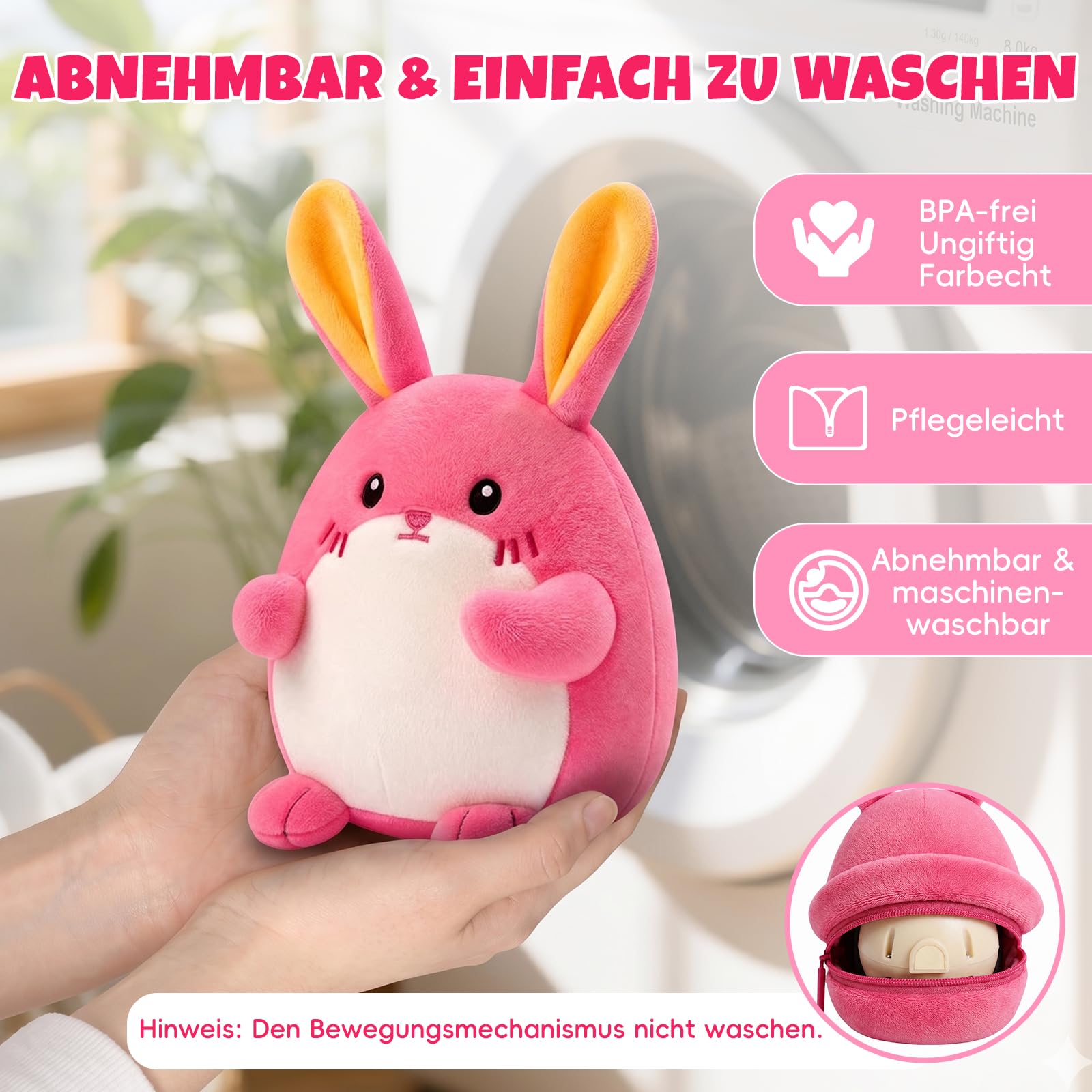 SAIMAND Baby Spielzeug 6-12 Monate, Hase Kuscheltier, Musikalische Spielzeug ab 1 2 Jahr, Tummy Time Toys Sensorik Babyspielzeug ab 6 7 8 9 10 12 Monate, Neugeborenes Geschenk Mädchen Junge (Rosa)