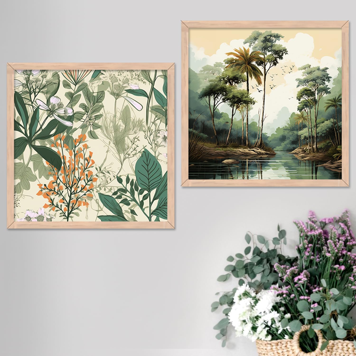 kotart Painting for Wall Decoration - Wild theme wall art Painting for Living Room Bedroom Office Room Decor - Premium Digital Paintings with Frame for Home Decoration - Set of 2 Multicolor paintings (13x13 inch, F) (B0CVQB341Q) Amazon Price History, Amazon Price Tracker