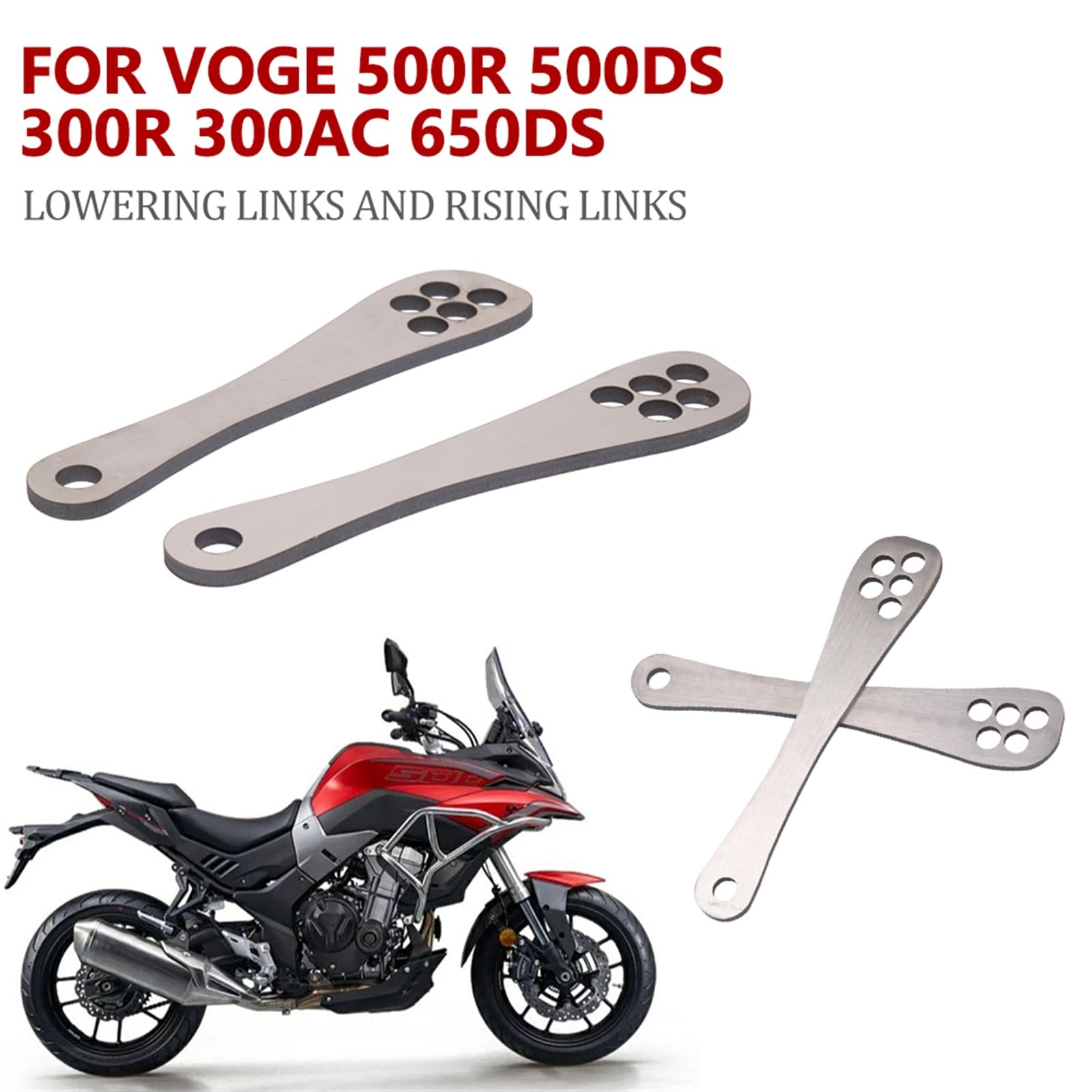 Levier de coussin de suspension de bras arrière de moto, lien ascendant d'abaissement de chute, for Loncin, for VOGE, 500DS 650DS 500R 300AC 650, for DS, 500 R 300 R Kit de liaison d'abaissemen