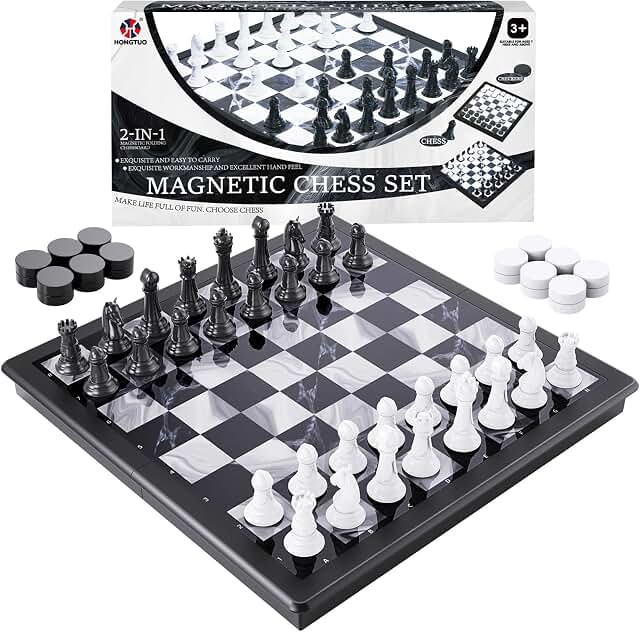 2-in-1 Chess Set and Magnetic Checkers image
