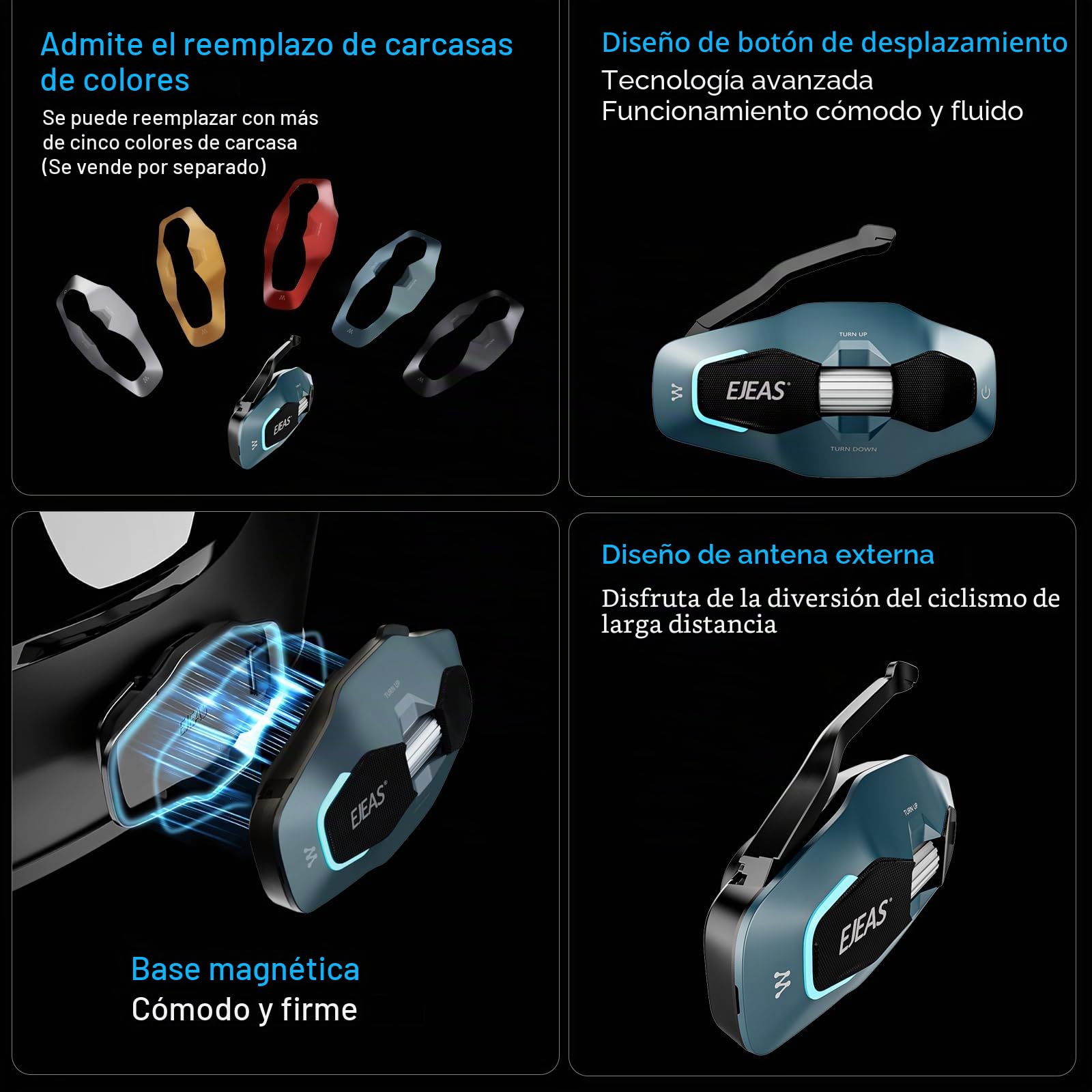 X10 Sistema de Intercomunicación Bluetooth para Cascos de Moto, Mesh 4.0 + Conexión 5G Móvil para Grupos, Compartir Música e IP67 Resistente al Agua Comunicación Grupal par (Verde)