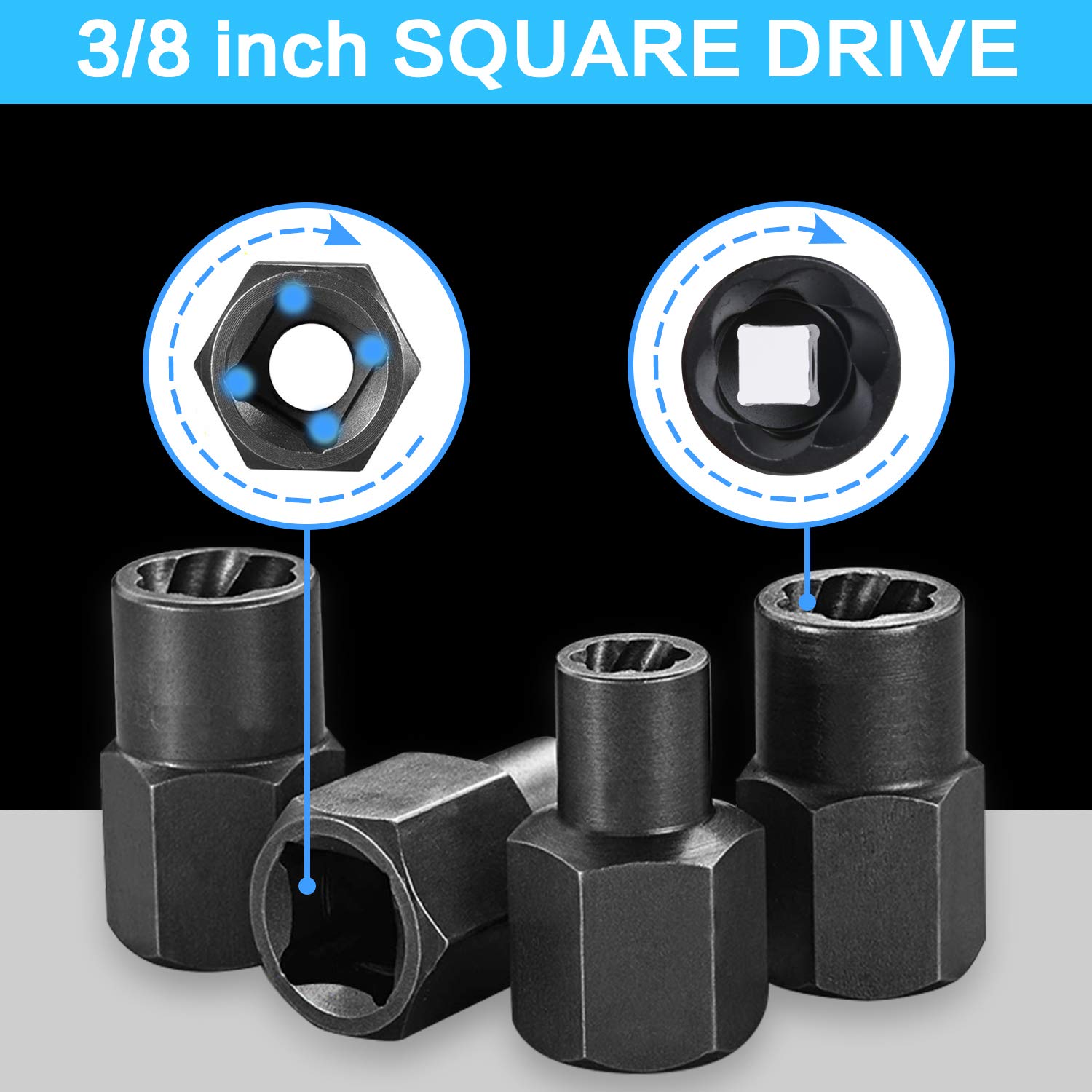 13 Piece Extraction Socket Set Impact Bolt & Nut Remover Remove