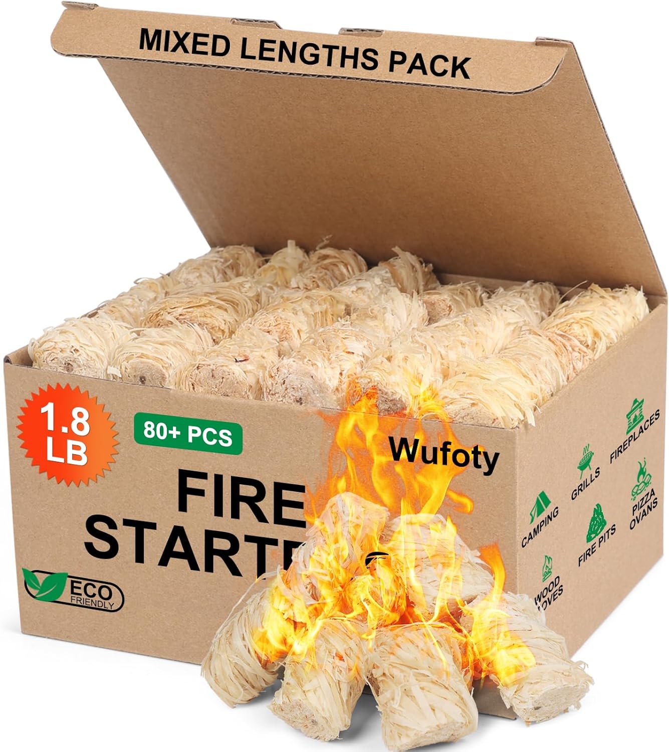 3 Lbs Fire Starter - Fire Starters for Campfires, BBQ, Fire Pit, Chimney, Smoker, Pizza Oven, Wood Stove, Charcoal Starter, Fire Starters for Grill, Firestarter