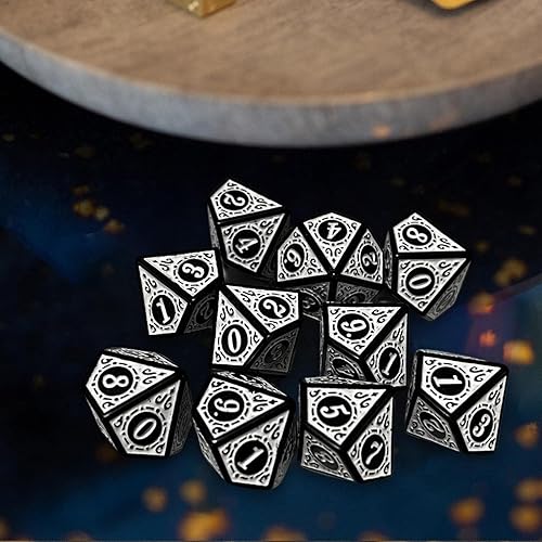 Miniatura 2 de 10 dados de acrílico D10, juguetes de fiesta, juego de dados poliédricos, dados de múltiples caras para juegos de rol, color blanco
