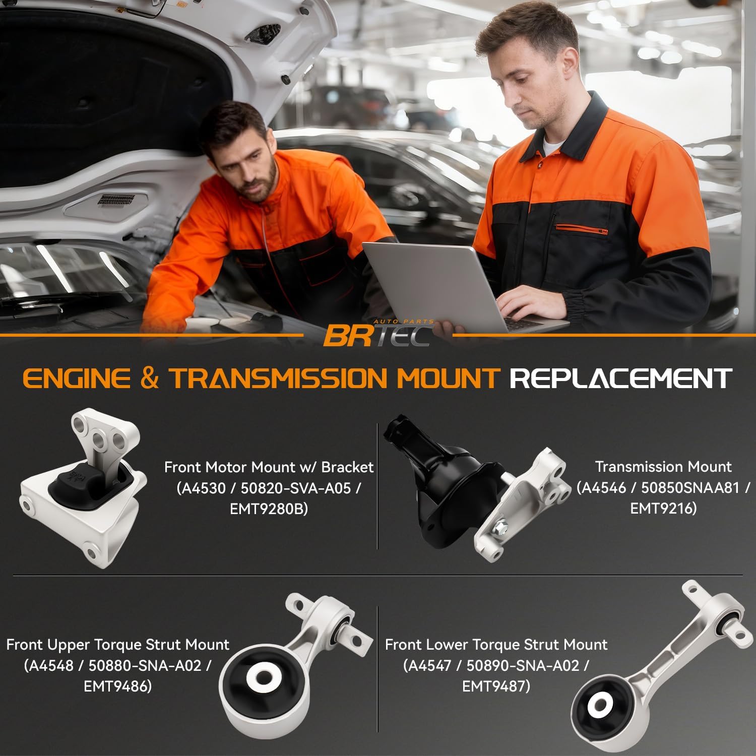 Engine Motor Mount Transmission Mount Set Compatible for Honda Civic 1.8L 2006 2007 2008 2009 2010 2011