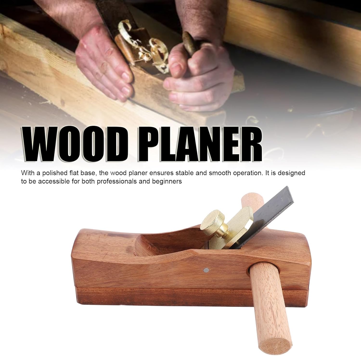 Luocute Mini Wood Planer, Hand Planer Block Plane for Woodworking with Tool Steel, Red Rosewood Body for Trimming, Polishing, Craft, Smoothing Wood Surface