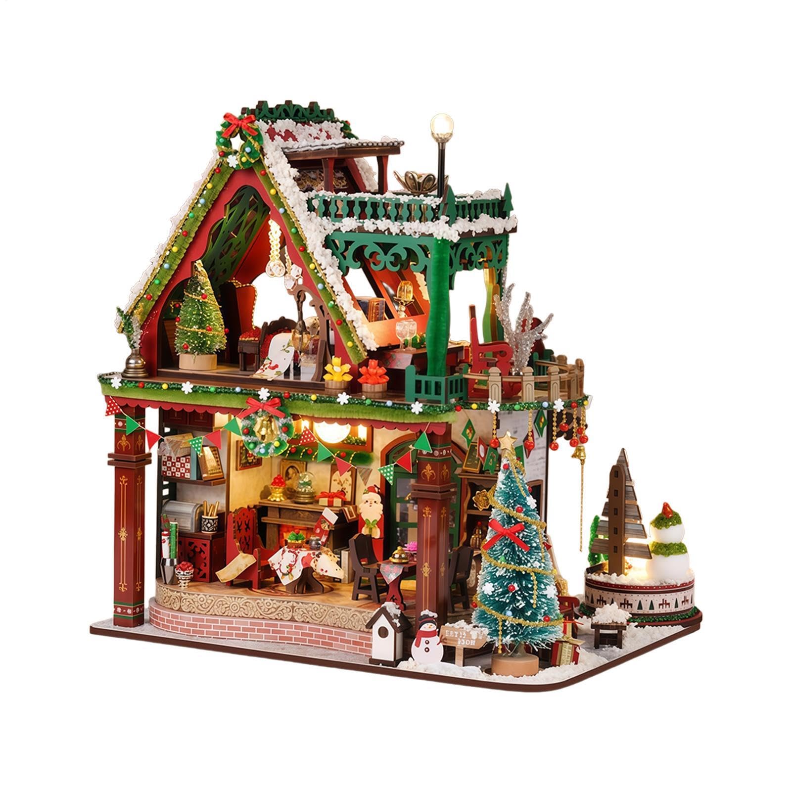 Christmas Wooden House Model Kit DIY Craft for Adults Display
