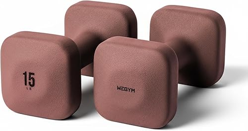 Miniatura 16 de WeGym SafeGrip Square Dumbbells with Anti Slip Handles, Aesthetic Free Weights for Home Workouts, Stable Design Prevents Rolling during Floor