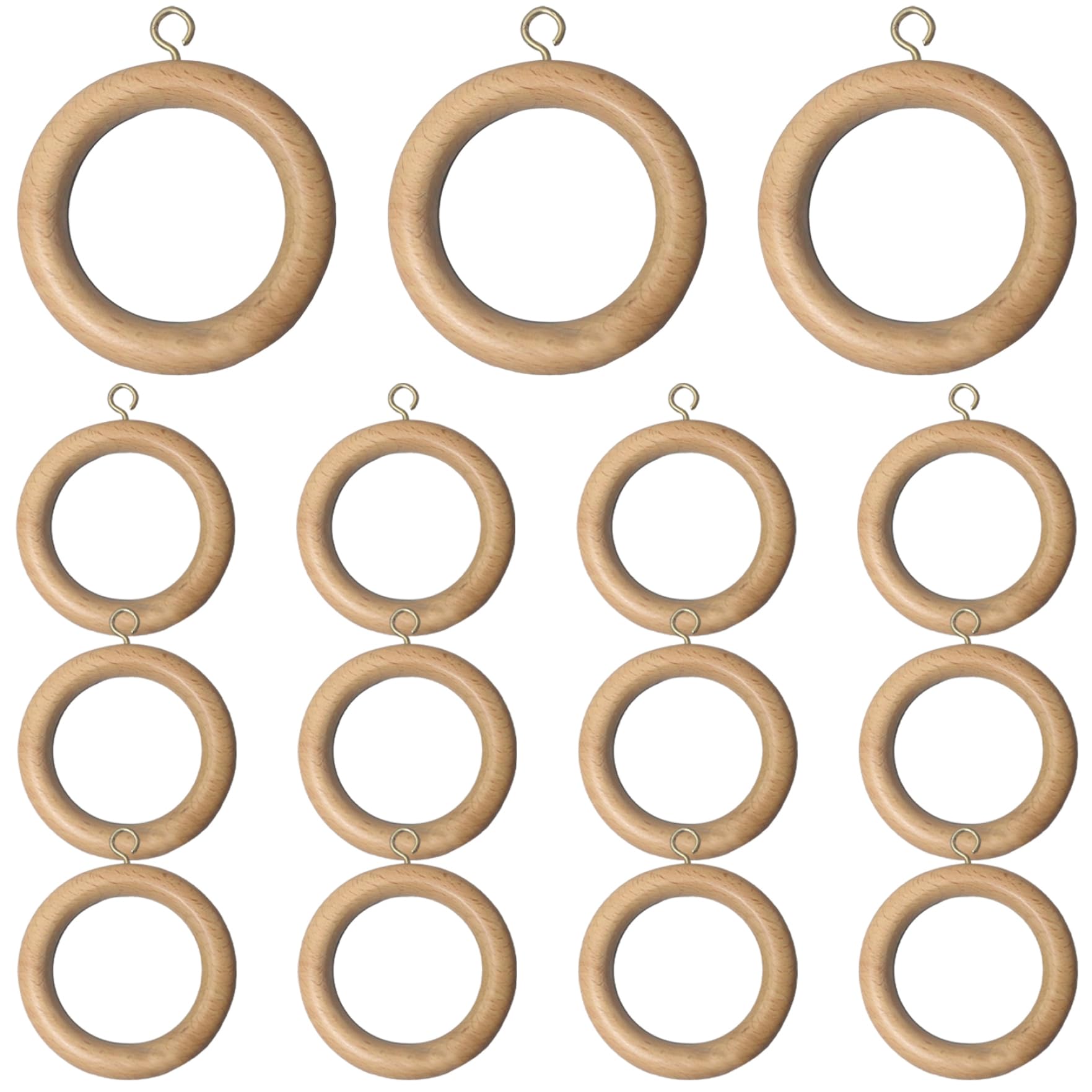 Anillas de madera para cortina en decoracion rustica de puertas y salones familiares