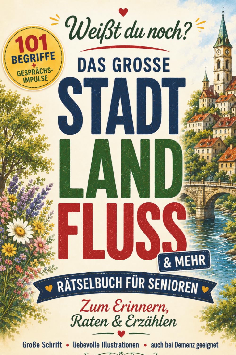 Stadt-Land-Fluss & mehr – Rätselbuch für Senioren: 101 Begriffe & Gesprächsimpulse zum Raten, Erinnern & Erzählen | Gedächtnistraining für Senioren und Demenz-Beschäftigung