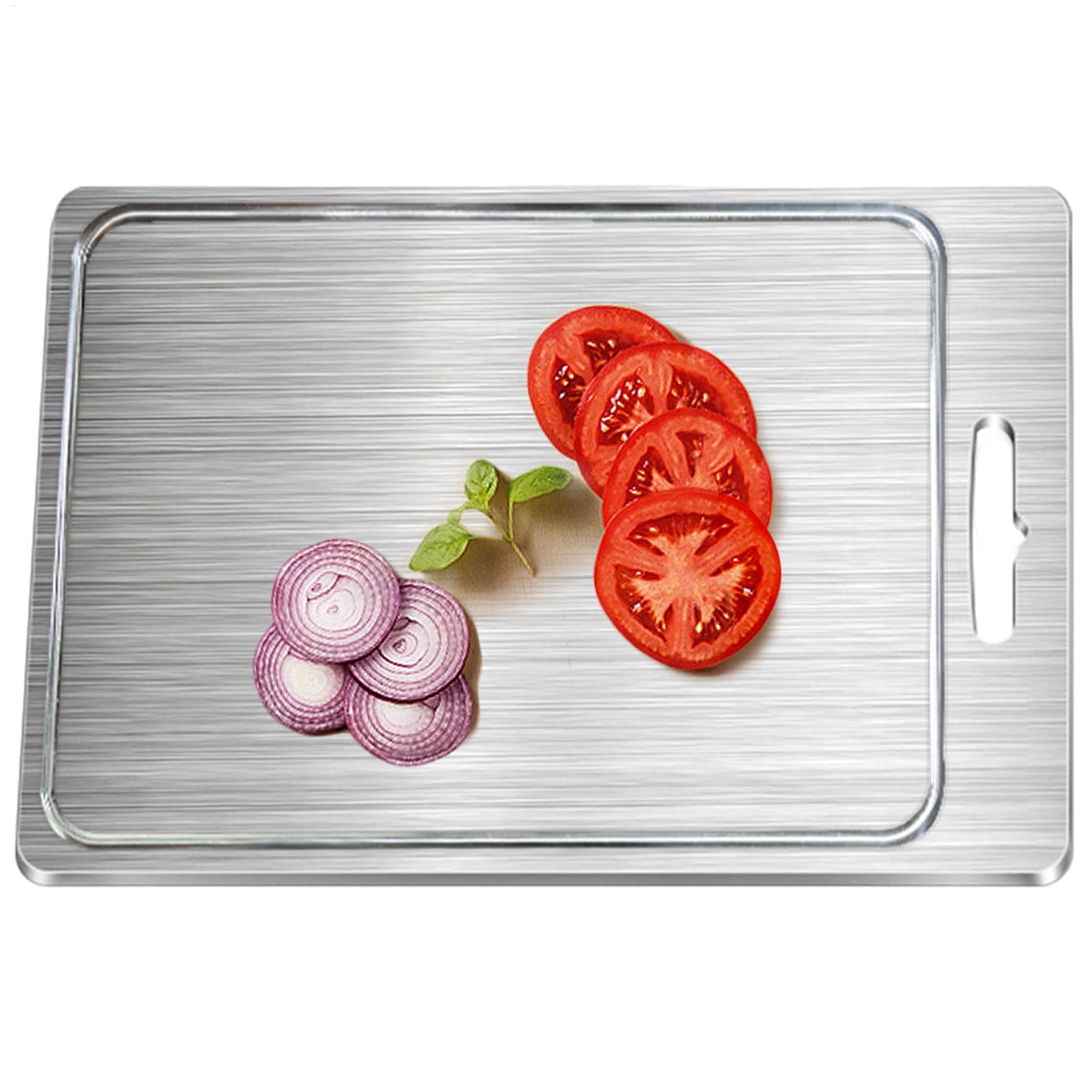 Bloc de coupe double face inox avec revêtement spécial pour étaler la pâtisserie