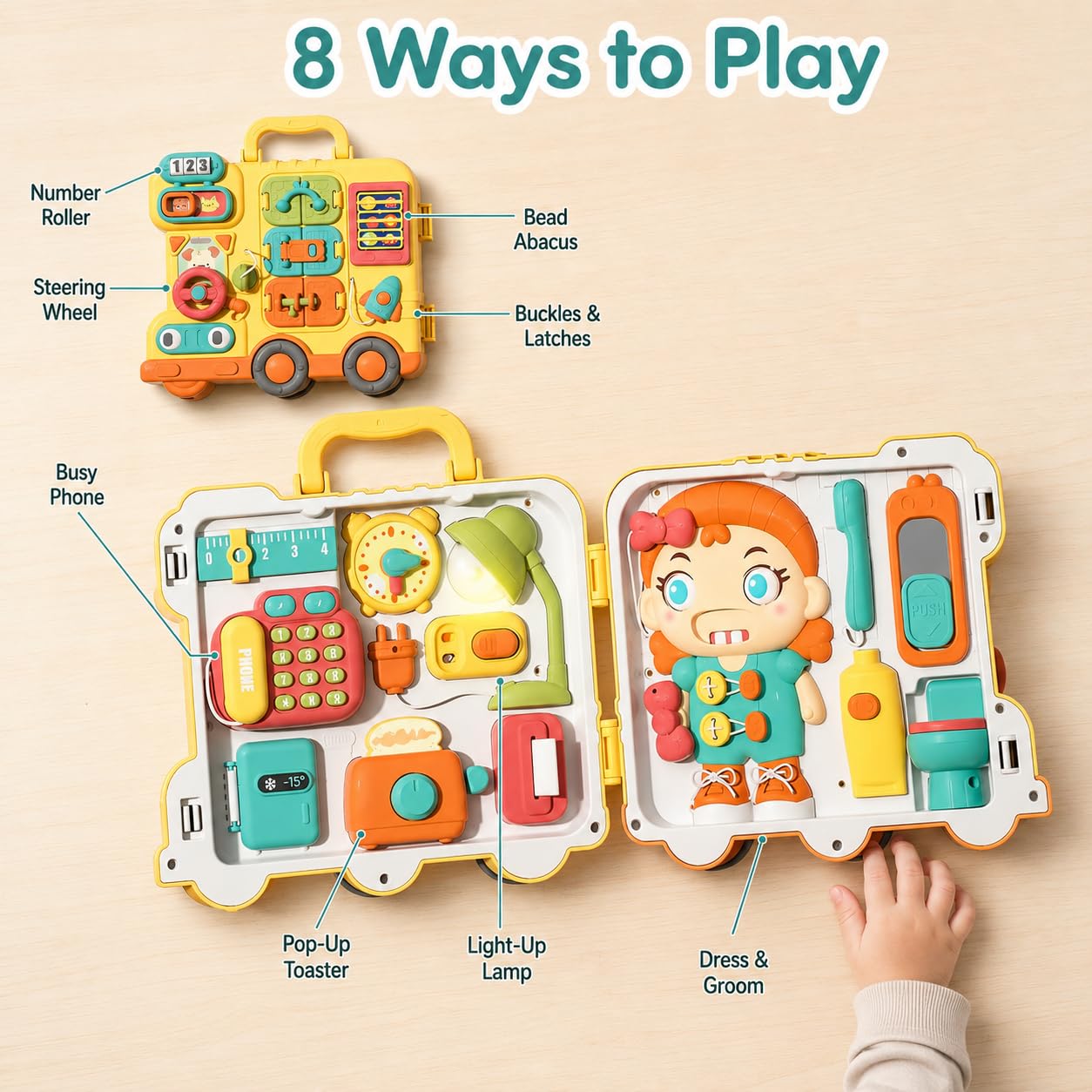 8-in-1 Musical Busy Board for Toddlers -3