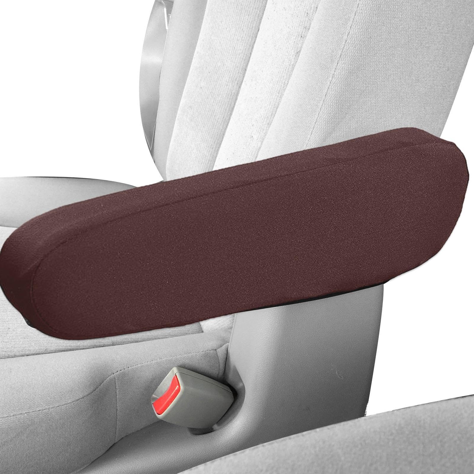 2 Copribraccioli Auto Anteriori Elasticizzati | Colore Rosso Vinaccia | Protezione Universale Per Sedili, SUV E Camion - 5