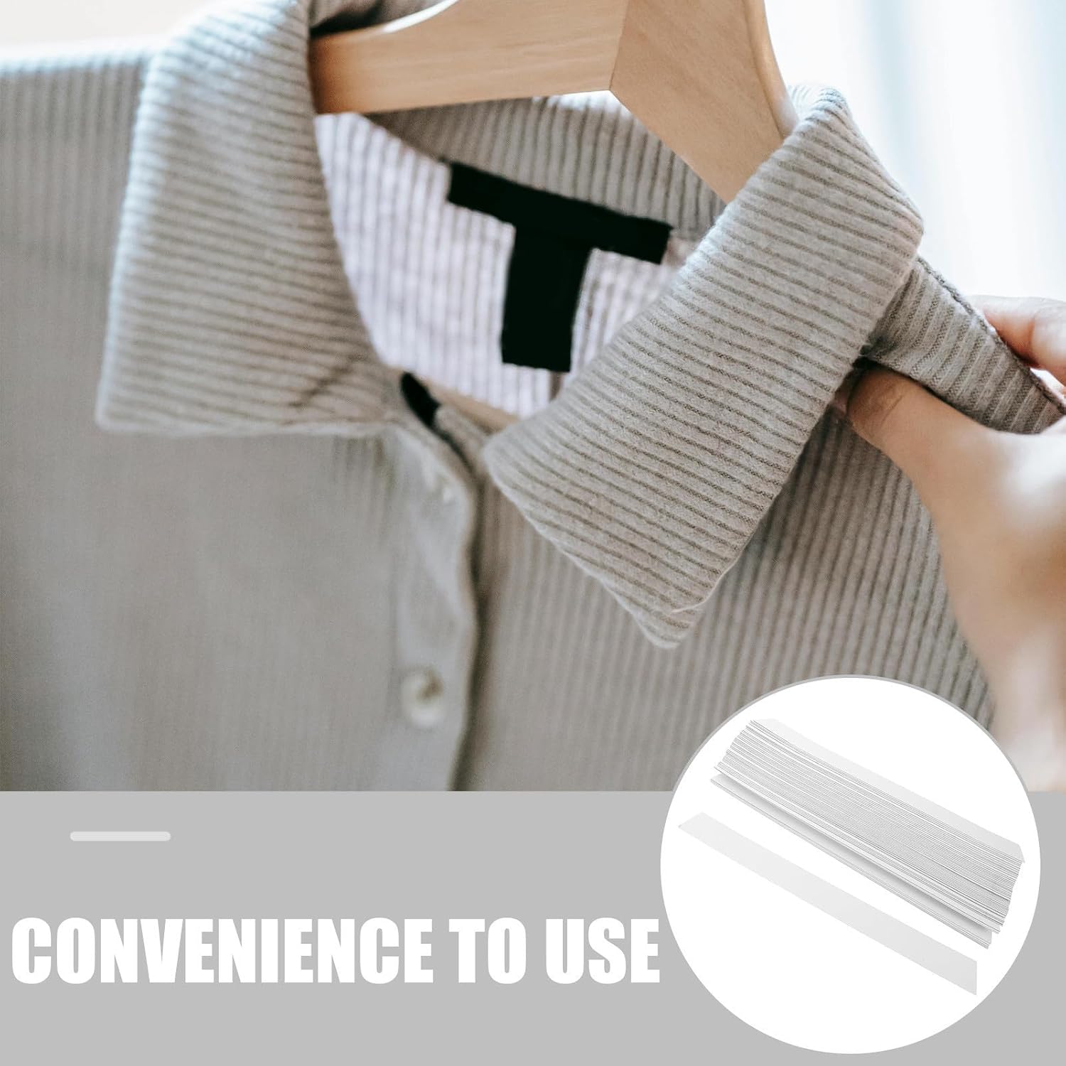 100pcs Paper Collar Stays for Men Shirts, Angled Single-sided