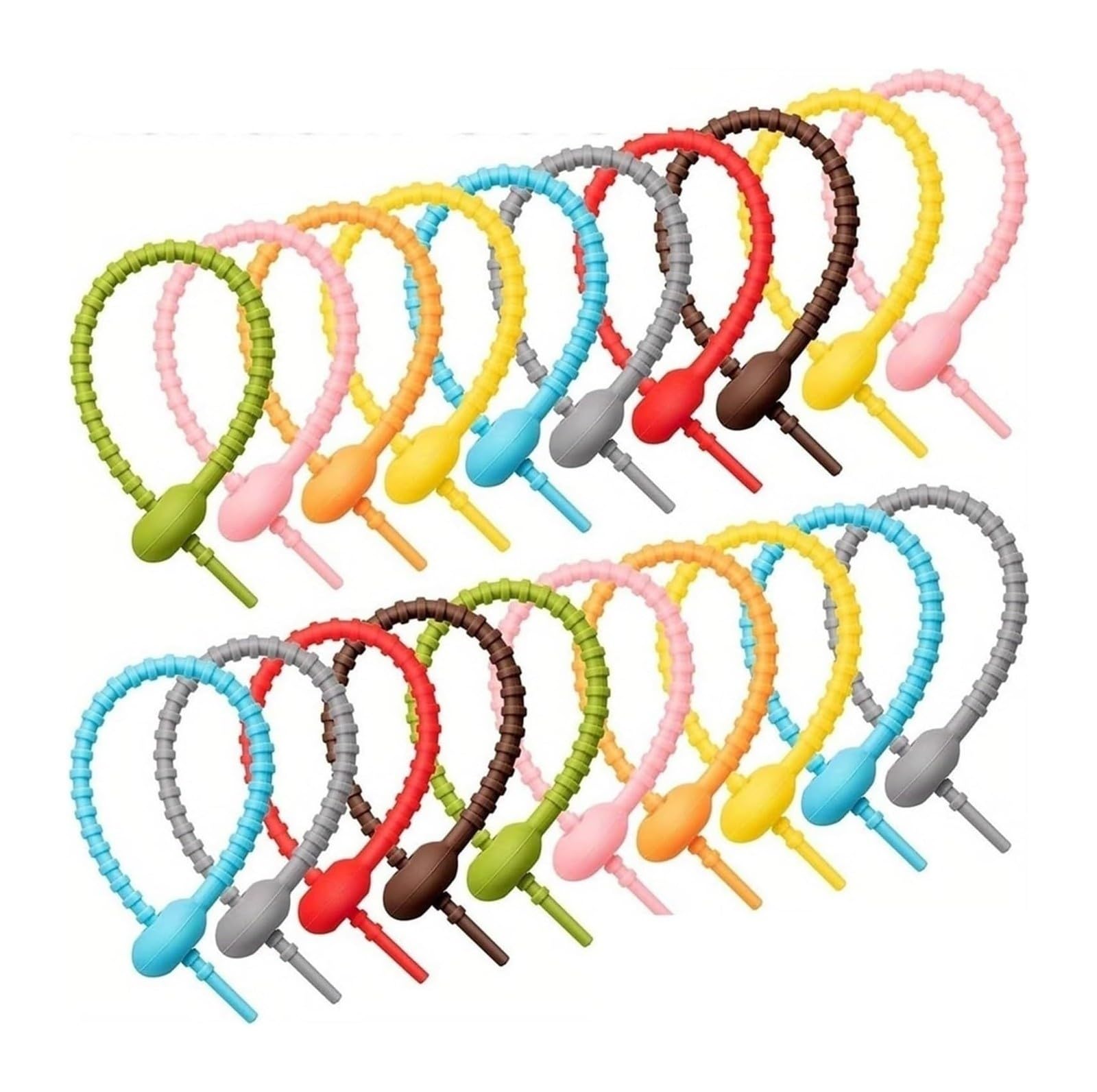 Attaches de câble serpent torsadées en silicone