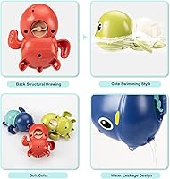 Vista 5 de TOHIBEE Juguetes de Baño, Juego de 3 Lindas Tortugas Nadadoras de Baño para Niños Pequeños de 1 a 3 años, Nuevos Juguetes de Agua de Bañera
