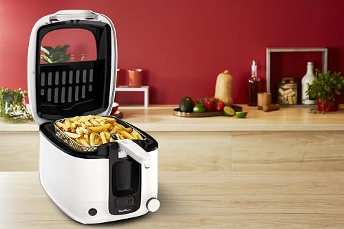 Friggitrice MOULINEX SUPER UNO 2,2 L di olio 1,5 kg di capacità Componenti lavabili in lavastoviglie Ciotola antiaderente amovibile facile da pulire Filtraggio degli odori Proteggi schizzi Timer AM314 - 5