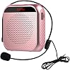 Teacher Voice Amplifier Rechargeable Portable Microphone with Speaker, Portable Pa System for Outdoor, Education, Meeting, Presentation, Etc Rose Gold